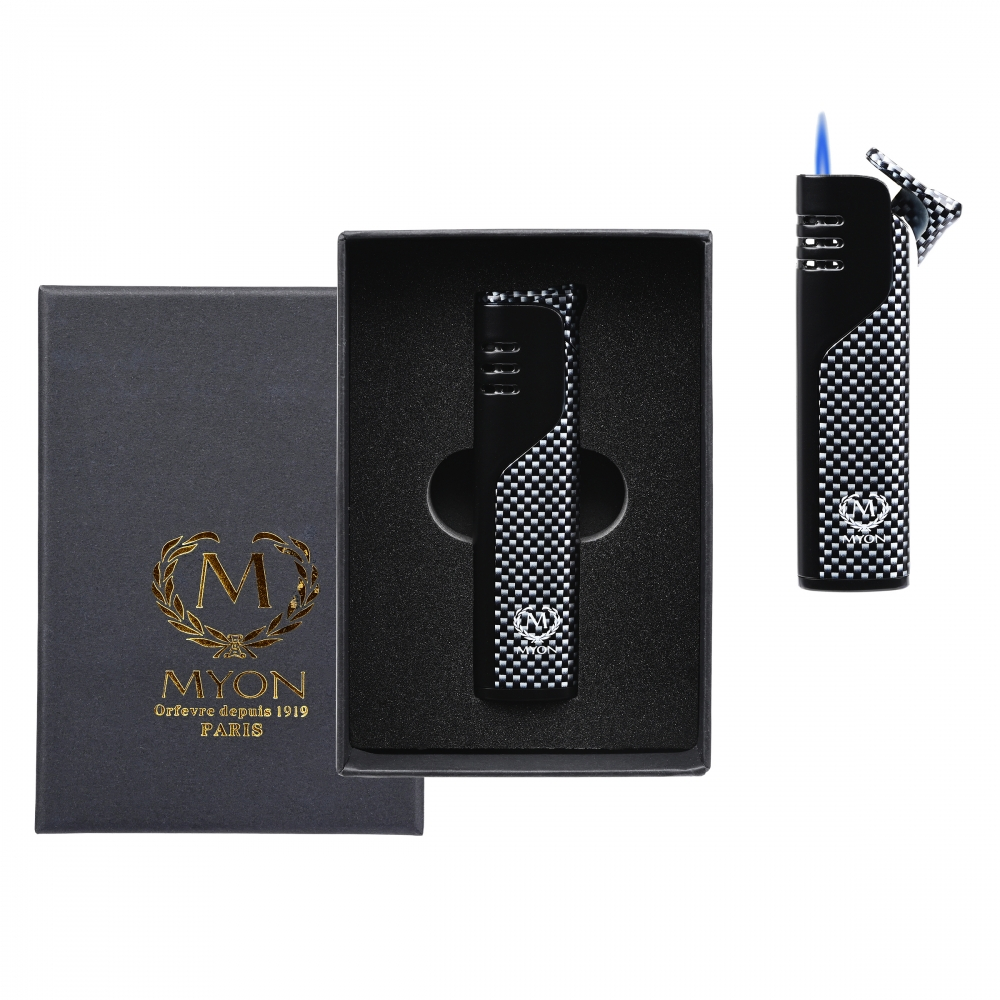 Зажигалка MYON jet 1pz carbon black Зажигалка MYON jet 1pz carbon black