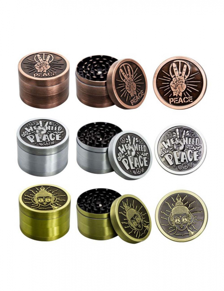 Grinder  Amsterdam Peace| 4-part Zinc Grinder 60 mm-Mixed