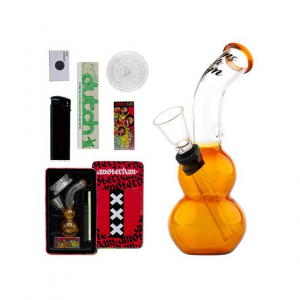 Bong giftset with 1 x Bomg  - 1 x Grinder - x lighter - 5 x screen