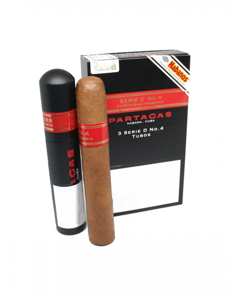 Trabucuri Partagas Seria D No.4 tubos (pachet 3,pachet (3 buc.)) Trabucuri Partagas Seria D No.4 tubos (pachet 3,pachet (3 buc.))